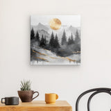 Leinwand - Stärke 2cm | Morgendämmerung in Gold und Grau