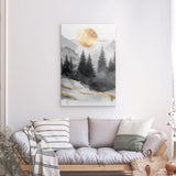 Photoboard / Hartschaum | Morgendämmerung in Gold und Grau