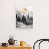 Photoboard / Hartschaum | Morgendämmerung in Gold und Grau