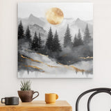 Photoboard / Hartschaum | Morgendämmerung in Gold und Grau