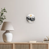 Rundes Wandbild | Morgendämmerung in Gold und Grau