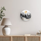 Rundes Wandbild | Morgendämmerung in Gold und Grau