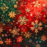 Poster ab 15 EUR | Winterzauber in Rot, Grün und Goldgelb - Weihnachtliche florale Elemente