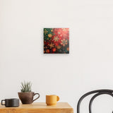 Leinwand - Stärke 2cm | Winterzauber in Rot, Grün und Goldgelb - Weihnachtliche florale Elemente