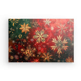 Leinwand - Stärke 2cm | Winterzauber in Rot, Grün und Goldgelb - Weihnachtliche florale Elemente