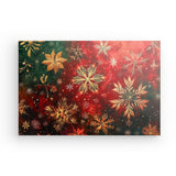 Leinwand - Stärke 2cm | Winterzauber in Rot, Grün und Goldgelb - Weihnachtliche florale Elemente