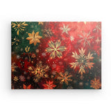Leinwand - Stärke 2cm | Winterzauber in Rot, Grün und Goldgelb - Weihnachtliche florale Elemente