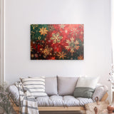 Photoboard / Hartschaum | Winterzauber in Rot, Grün und Goldgelb - Weihnachtliche florale Elemente