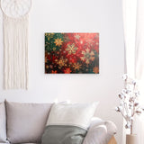 Photoboard / Hartschaum | Winterzauber in Rot, Grün und Goldgelb - Weihnachtliche florale Elemente