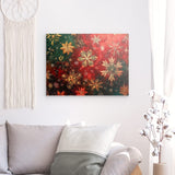 Photoboard / Hartschaum | Winterzauber in Rot, Grün und Goldgelb - Weihnachtliche florale Elemente