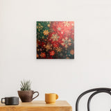 Photoboard / Hartschaum | Winterzauber in Rot, Grün und Goldgelb - Weihnachtliche florale Elemente