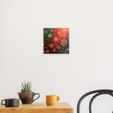 Alu Dibond (matt) | Winterzauber in Rot, Grün und Goldgelb - Weihnachtliche florale Elemente