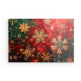 Acrylglas | Winterzauber in Rot, Grün und Goldgelb - Weihnachtliche florale Elemente