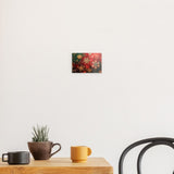 Acrylglas | Winterzauber in Rot, Grün und Goldgelb - Weihnachtliche florale Elemente