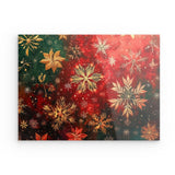 Acrylglas | Winterzauber in Rot, Grün und Goldgelb - Weihnachtliche florale Elemente