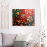 Acrylglas | Winterzauber in Rot, Grün und Goldgelb - Weihnachtliche florale Elemente