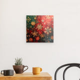 Acrylglas | Winterzauber in Rot, Grün und Goldgelb - Weihnachtliche florale Elemente