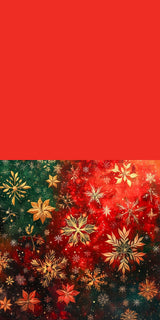 Plüschkissen (Rot) | Winterzauber in Rot, Grün und Goldgelb - Weihnachtliche florale Elemente