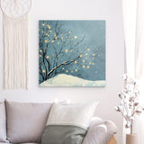 Alu Dibond (matt) | Hygge im Schnee - Skandinavische Winternacht