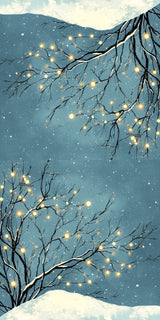 Plüschkissen (Gespiegelt) | Hygge im Schnee - Skandinavische Winternacht