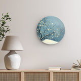 Rundes Wandbild | Hygge im Schnee - Skandinavische Winternacht