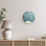 Rundes Wandbild | Hygge im Schnee - Skandinavische Winternacht