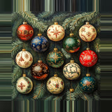 Leinwand - Stärke 2cm | Poesie der Ornamente - Weihnachtskugeln in festlicher Tradition