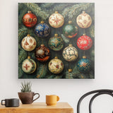 Leinwand - Stärke 2cm | Poesie der Ornamente - Weihnachtskugeln in festlicher Tradition