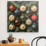 Alu Dibond (matt) | Poesie der Ornamente - Weihnachtskugeln in festlicher Tradition