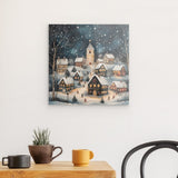 Acrylglas | Stern über stillen Dächern - Märchenhaftes Weihnachtsdorf mit Kirche