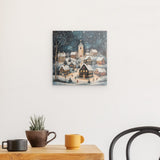 Acrylglas | Stern über stillen Dächern - Märchenhaftes Weihnachtsdorf mit Kirche