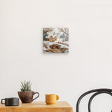 Leinwand - Stärke 2cm | Süßer Winterfrieden - Lebkuchendorf mit Zuckerguss und Keksbrücke