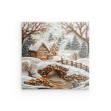 Acrylglas | Süßer Winterfrieden - Lebkuchendorf mit Zuckerguss und Keksbrücke