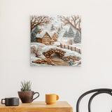 Acrylglas | Süßer Winterfrieden - Lebkuchendorf mit Zuckerguss und Keksbrücke