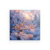 Photoboard / Hartschaum | Winter Märchenwelt - Idyllisches Weihnachtsdorf am Bach