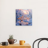 Photoboard / Hartschaum | Winter Märchenwelt - Idyllisches Weihnachtsdorf am Bach