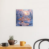 Alu Dibond (matt) | Winter Märchenwelt - Idyllisches Weihnachtsdorf am Bach