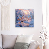 Alu Dibond (matt) | Winter Märchenwelt - Idyllisches Weihnachtsdorf am Bach