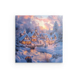 Acrylglas | Winter Märchenwelt - Idyllisches Weihnachtsdorf am Bach