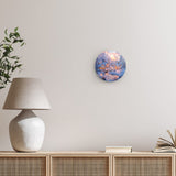 Rundes Wandbild | Winter Märchenwelt - Idyllisches Weihnachtsdorf am Bach