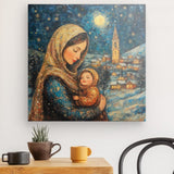 Leinwand - Stärke 2cm | Winterzauber der Liebe - Winterliches Mutter-Kind-Bild