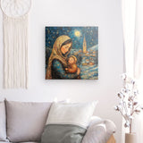 Leinwand - Stärke 2cm | Winterzauber der Liebe - Winterliches Mutter-Kind-Bild