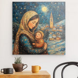 Photoboard / Hartschaum | Winterzauber der Liebe - Winterliches Mutter-Kind-Bild