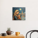 Alu Dibond (matt) | Winterzauber der Liebe - Winterliches Mutter-Kind-Bild