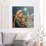 Alu Dibond (matt) | Winterzauber der Liebe - Winterliches Mutter-Kind-Bild