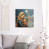 Alu Dibond (matt) | Winterzauber der Liebe - Winterliches Mutter-Kind-Bild