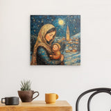 Alu Dibond (matt) | Winterzauber der Liebe - Winterliches Mutter-Kind-Bild