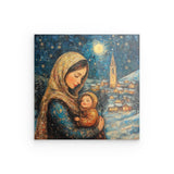 Acrylglas | Winterzauber der Liebe - Winterliches Mutter-Kind-Bild