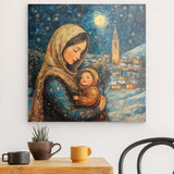 Acrylglas | Winterzauber der Liebe - Winterliches Mutter-Kind-Bild