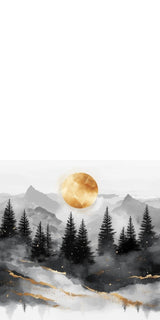 Plüschkissen (Weiss) | Morgendämmerung in Gold und Grau